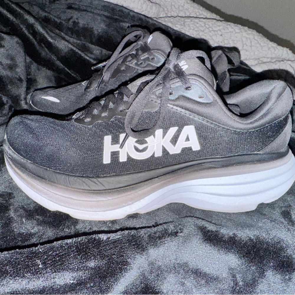 Hoka Black and White Athletic Sneakers - Picture 2 of 5